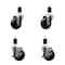 Service Caster 3.5'' Hard Rubber Wheel Swivel 1-1/2'' Expand Stem Caster Set 2 Brakes, 4PK SCC-EX20S3514-HRS-2-TLB-2-112 - alternate 1